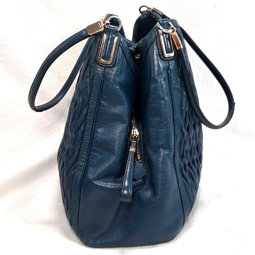 Coach 2013 Teal Madison Phoebe Gathered Twist Leather Shoulder Bag  No. 26257 - Picture 3 of 14